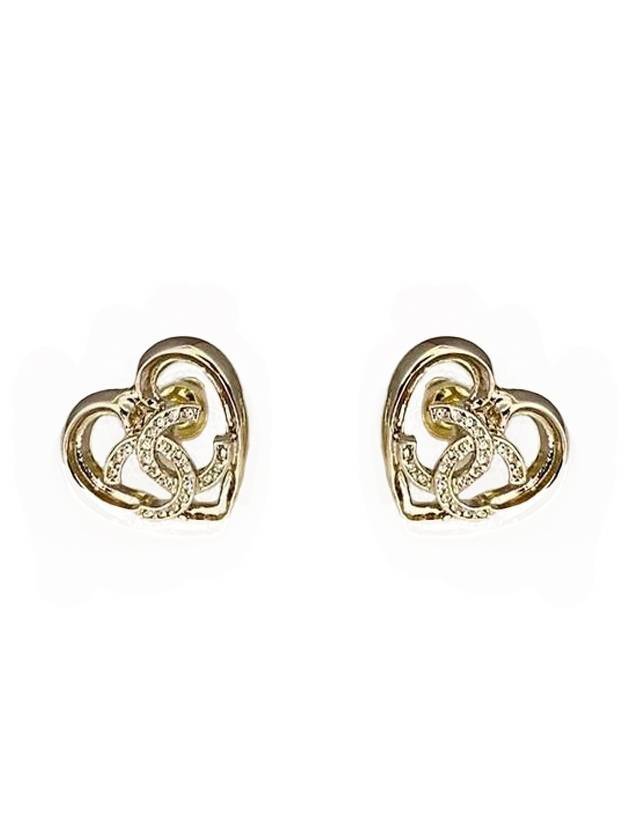 Heart CC Earrings Gold - CHANEL - BALAAN 1