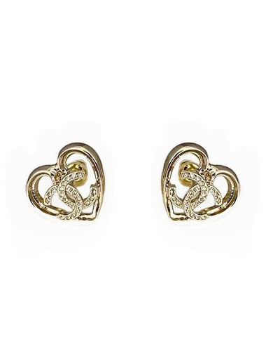 Heart CC Earrings Gold - CHANEL - BALAAN 1