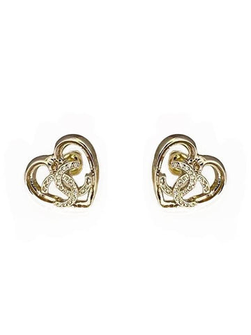 Heart CC Earrings Gold - CHANEL - BALAAN 1