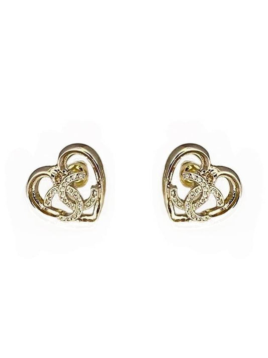 Heart CC Earrings Gold - CHANEL - BALAAN 1