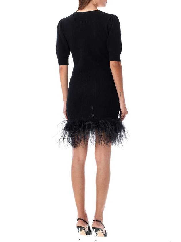 Alessandra Rich Mini Dress Feather Trim - ALESSANDRA RICH - BALAAN 2