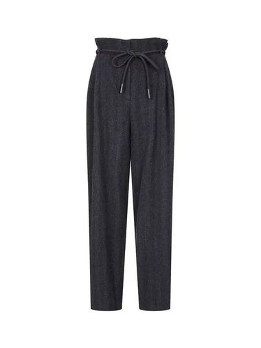 Women s String Point Herringbone Wool Pants Charcoal Gray - EMPORIO ARMANI - BALAAN 1