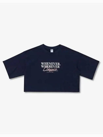 Curve Classic Crop T Shirt Women Dark Navy - REEBOK - BALAAN 1