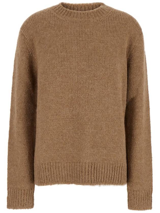 Oversized Beige Sweater With Ribbed Trim In Wool Woman - JIL SANDER - BALAAN 1