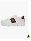 Ace Embroidered Bee Platform Low Top Sneakers White - GUCCI - BALAAN 2