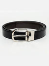 Round Buckle 30mm Reversible Leather Belt Black Brown - MONTBLANC - BALAAN 2