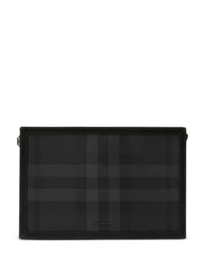 Check Small Logo Clutch Bag Black - BURBERRY - BALAAN 2