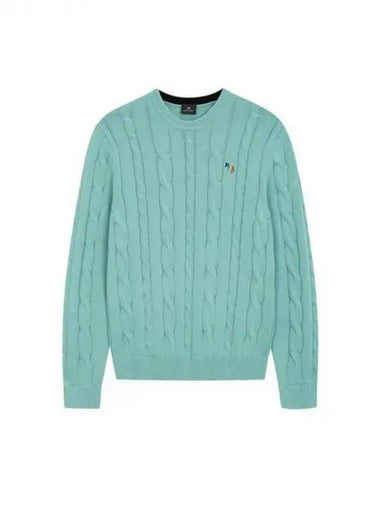 PS zebra embroidery cable knit mint 271967 - PAUL SMITH - BALAAN 1