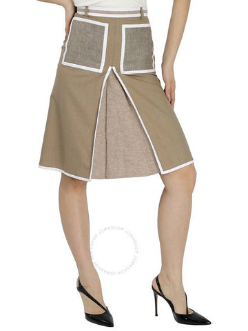 Burberry Wool Cashmere A-line Skirt With Box-pleat Detail, Brand Size 4 (US Size 2) - BURBERRY - BALAAN 1