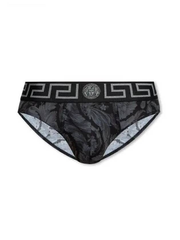 Men's Baroque Print Triangle Briefs Black Grey - VERSACE - BALAAN 2