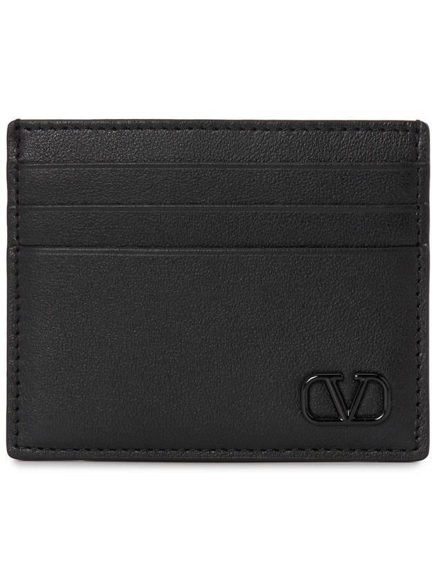 V Logo Signature Card Wallet Black - VALENTINO - BALAAN 2