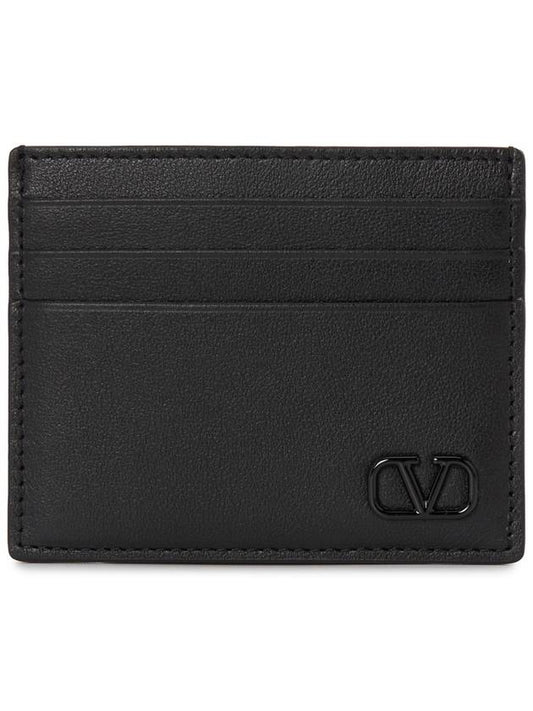 V logo signature card wallet black - VALENTINO - 2