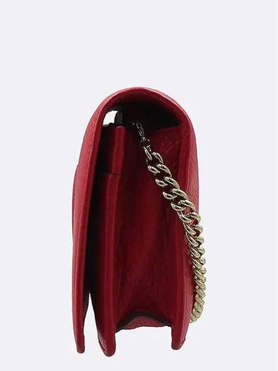 407041 Red color leather GG Soho clutch and chain shoulder bag - GUCCI - BALAAN 2