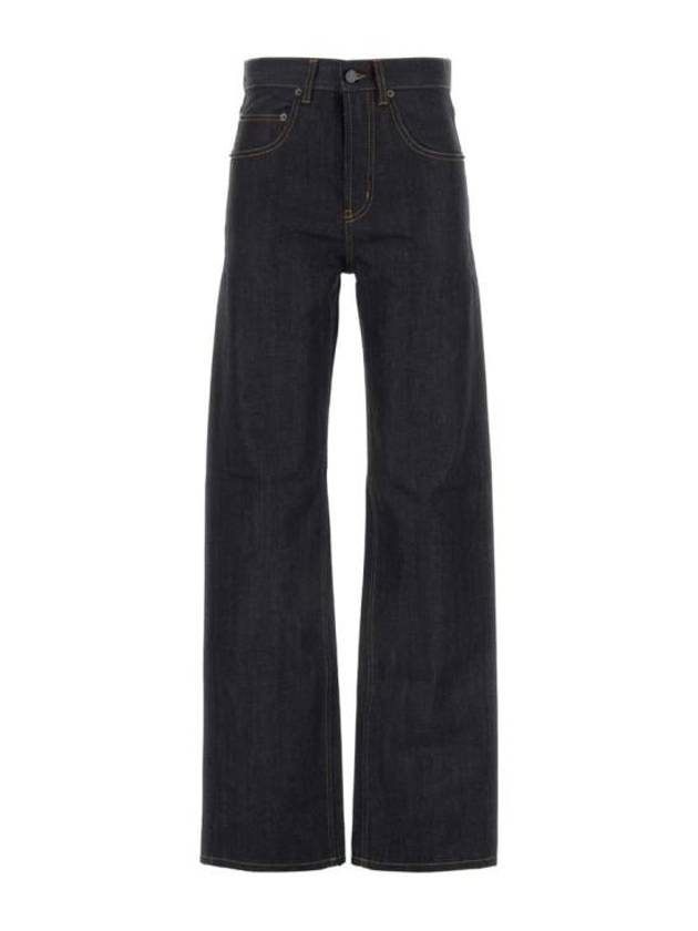 High Rise Denim Straight Jeans Blue - SAINT LAURENT - BALAAN 2