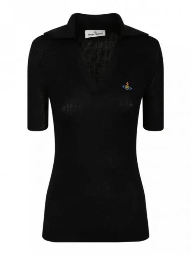 Marina Polo Knit Top Black - VIVIENNE WESTWOOD - BALAAN 2