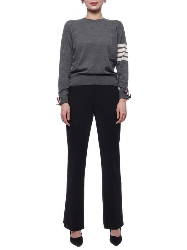 4-Bar Merino Jumper Wool Knit Top Grey - THOM BROWNE - BALAAN 4