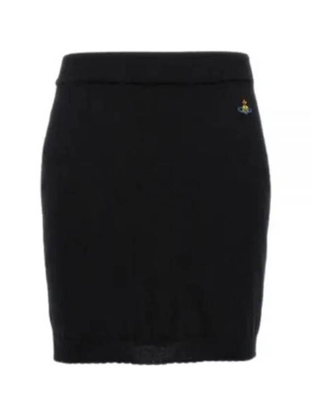 Bea Logo Knit Mini H-Line Skirt Black - VIVIENNE WESTWOOD - BALAAN 2