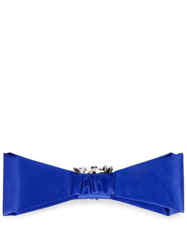 RV Bouquet Strass Satin Hair Band Blue - ROGER VIVIER - BALAAN 3