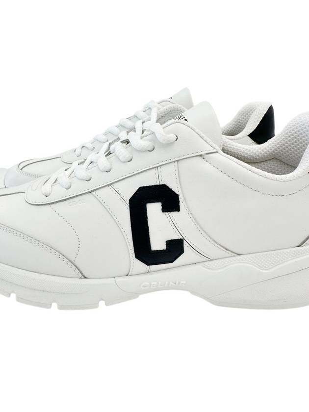 Runner Cr02 Calfskin Lace-Up Low Top Sneakers White - CELINE - BALAAN 6