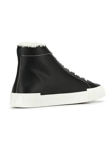 V Logo Leather High Top Sneakers Black - VALENTINO - BALAAN 1