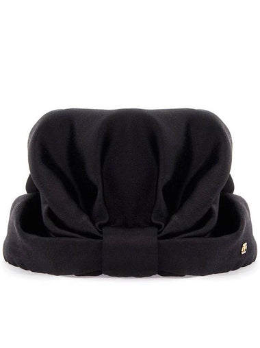 black silk turban with golden details and v logo - VALENTINO - BALAAN 1