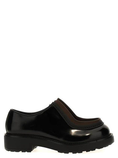 Diapason Opaque Brushed Leather Lace-Up Shoes Sienna - PRADA - BALAAN 2