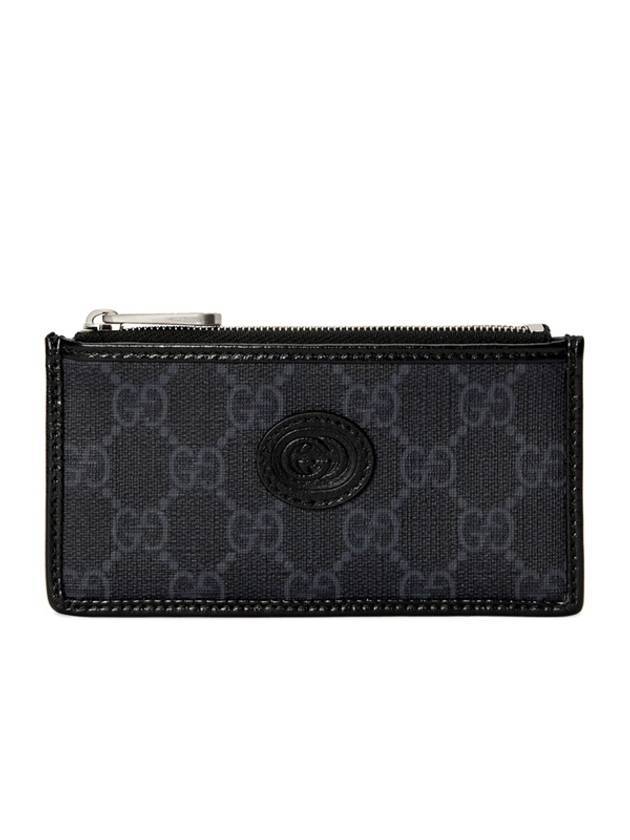 Interlocking G Zipper Card Wallet Black - GUCCI - BALAAN 1