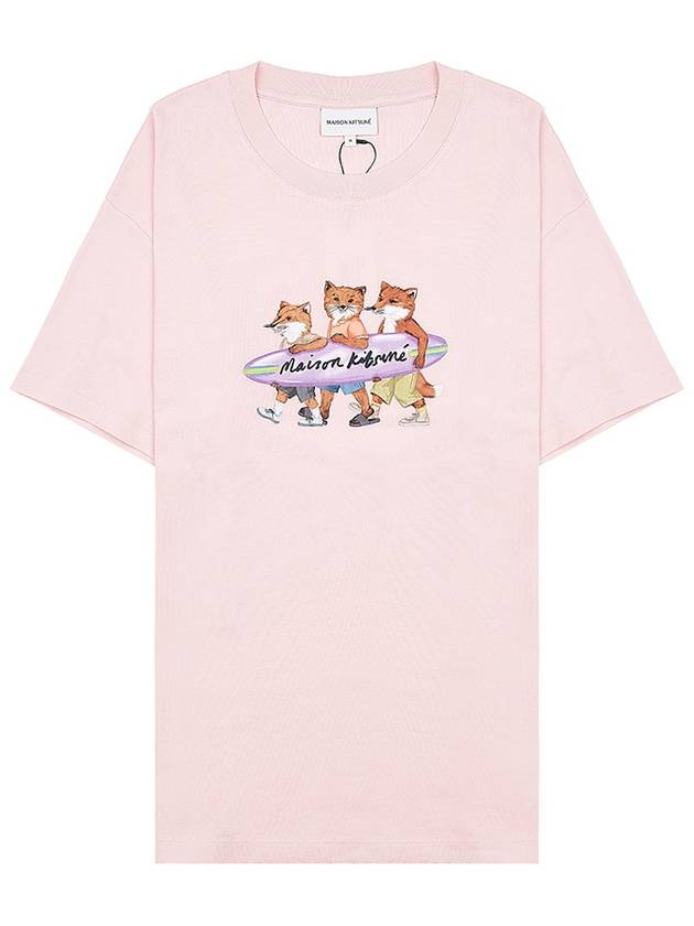 Surfing Foxes Short Sleeve T-shirt Milkshake - MAISON KITSUNE - BALAAN 11