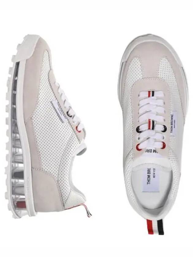 Vitello Calf Leather Clear Sole Tech Runner Women s Sneakers - THOM BROWNE - BALAAN 1