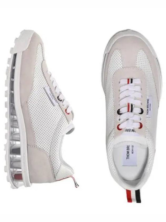 Vitello Calf Leather Clear Sole Tech Runner Women s Sneakers - THOM BROWNE - BALAAN 1