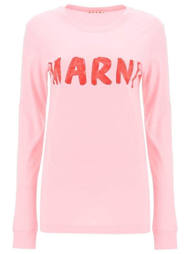 24 ss Brush Logo Long Sleeve T-Shirt THJE0294P1USCS11 LOC18 B0230968521 - MARNI - BALAAN 1