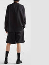 Embroidered Logo Pocket Silk Long Sleeve Shirt Black - PRADA - BALAAN 5