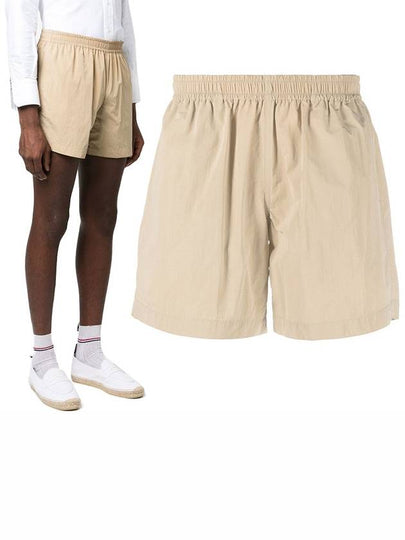 High Density Tech Banding Nylon Track Shorts Beige - THOM BROWNE - BALAAN 2