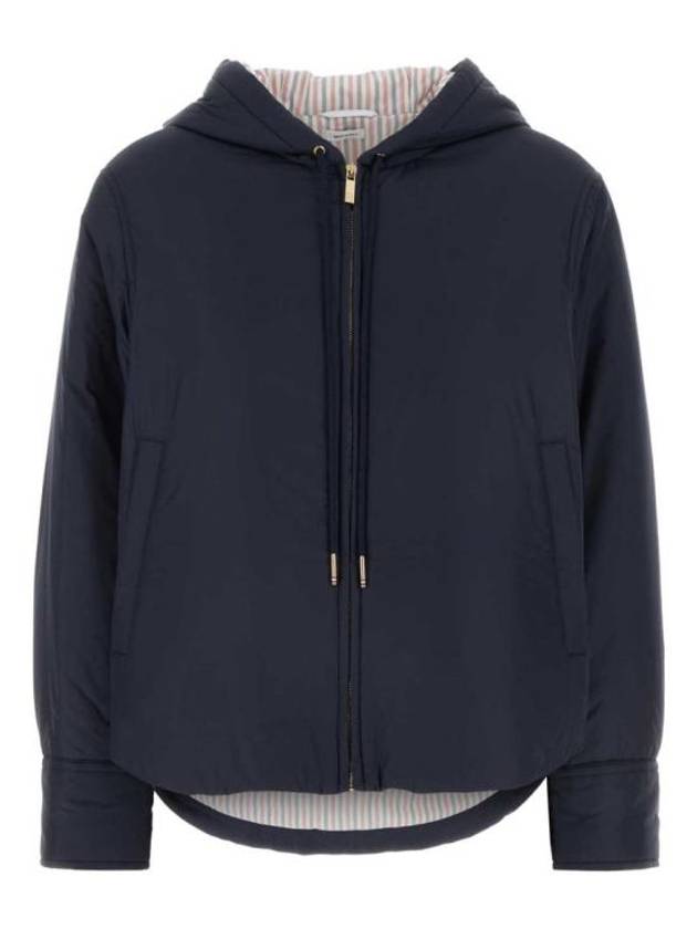 Ultra Light Nylon Tech Down Hooded Zip Up Blue - THOM BROWNE - BALAAN 2