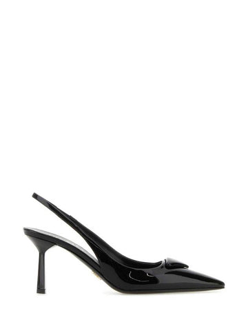 Patent Leather Slingback Heels Black - PRADA - BALAAN 1