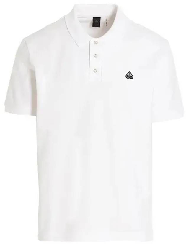 Embroidered Logo Short Sleeve Polo Shirt White - MOOSE KNUCKLES - BALAAN 3