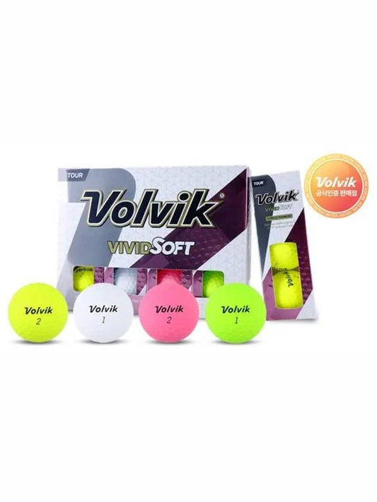 Vivid Soft 3-piece colored golf ball 1 dozen 12 balls - VOLVIK - BALAAN 2