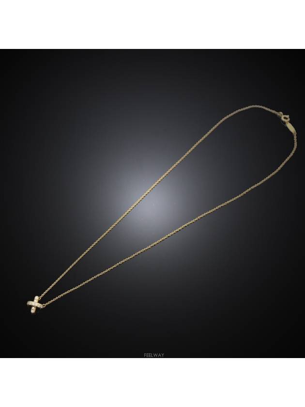 Daejeon Used Luxury Goods X Pendant 18K Yellow Gold Diamond Necklace - TIFFANY & CO. - BALAAN 5