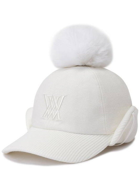 Official Melton Fox Earring Knit Cap WH - ANEWGOLF - BALAAN 1