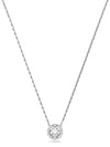 Una Crystal Round Cut Necklace White Silver - SWAROVSKI - BALAAN 4