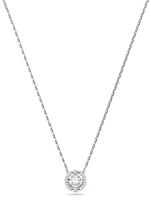 Una Crystal Round Cut Necklace White Silver - SWAROVSKI - BALAAN 4