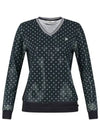 Women s V neck Star Pattern Mesh Long Sleeve Golf Shirt BMU4M614W - LUX GOLF - BALAAN 4