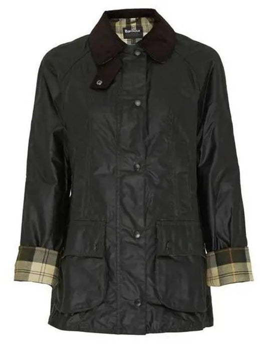 Beadnell Wax Zip-up Jacket Sage - BARBOUR - BALAAN 2