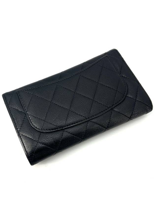 Caviar flap gold long wallet - CHANEL - BALAAN 4