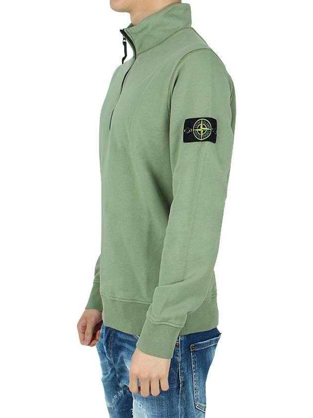 Wappen Patch Half Zip Up Sweatshirt Green - STONE ISLAND - BALAAN 4