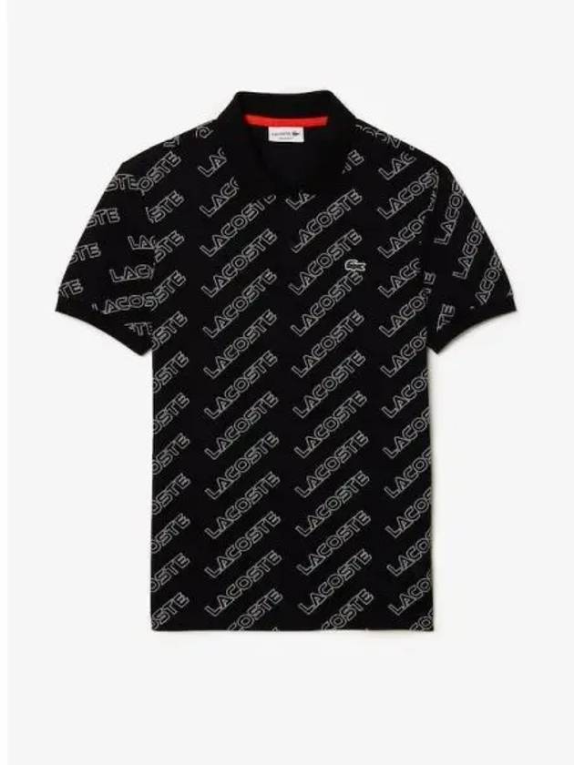 Men s lettering graphic all over print short sleeved polo t shirt PH3483 53N 258 Domestic product GQ2N23110200006 - LACOSTE - BALAAN 1