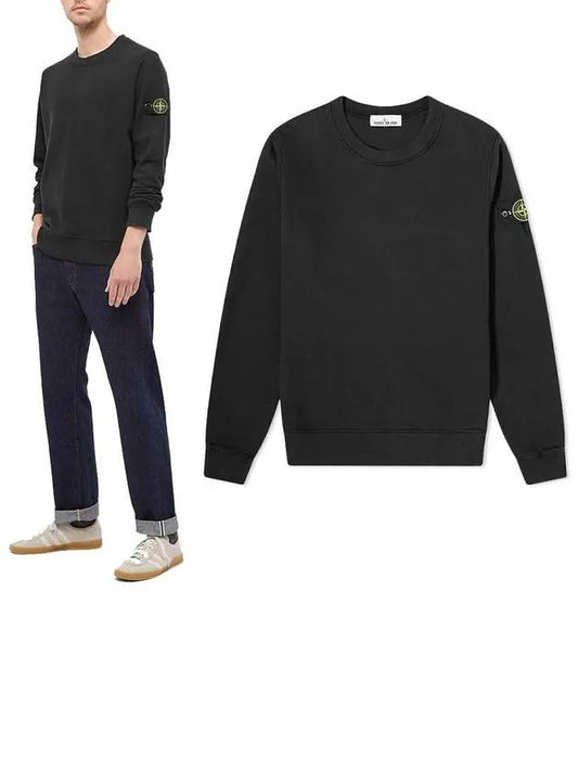 Wappen Patch Crewneck Sweatshirt Black - STONE ISLAND - BALAAN 2