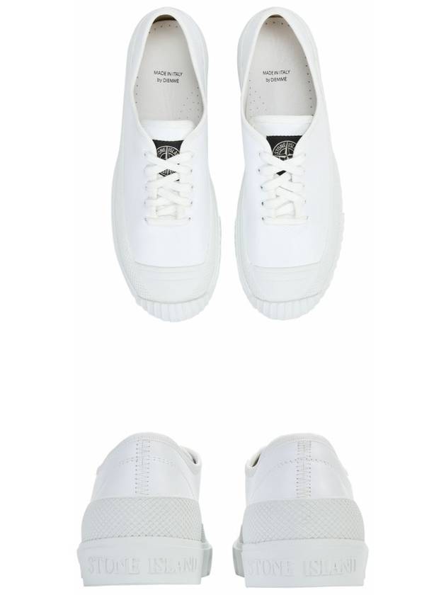 Waffen Patch Canvas Low Top Sneakers White - STONE ISLAND - BALAAN 6