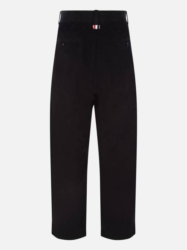 Men's Corduroy Straight Pants Black - THOM BROWNE - BALAAN 3