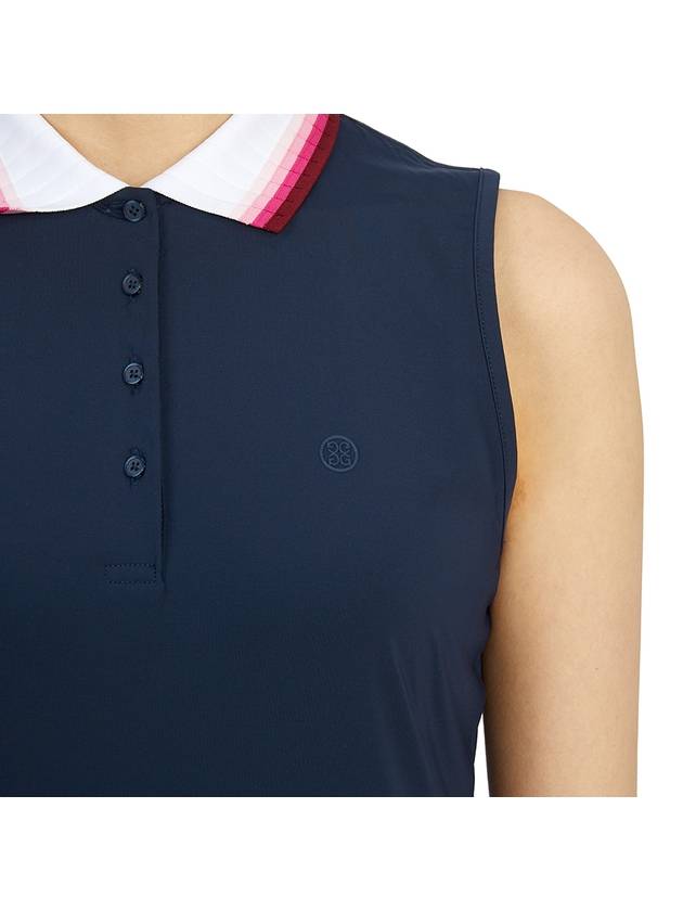 Women's Pleated Collar Silky Sleeveless Polo - G/FORE - BALAAN 9